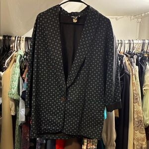 Vintage Black w/ Blue/pink  Patterned Blazer